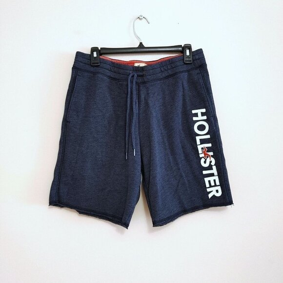Hollister Jogger Shorts Mens Blue Cotton Blend  Drawstring Waist Size Small - Picture 1 of 3